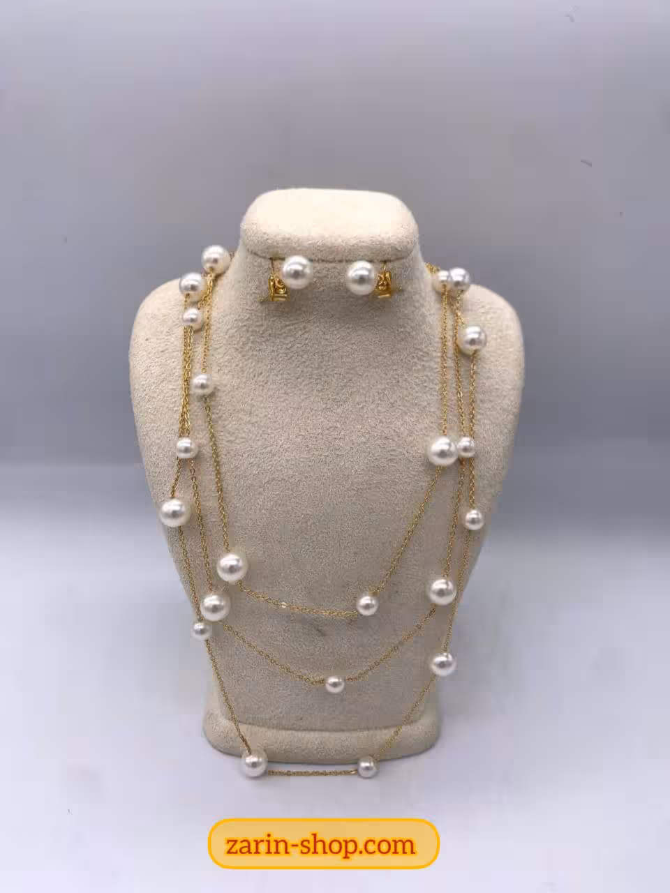 نیمست زنانه استیل مرواریدی طرح طلا