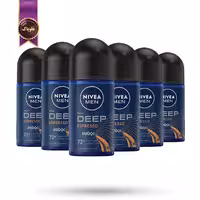 6 عدد مام رول ضدتعریق مردانه نیوا NIVEA MEN مدل رایحه‌ گرم اسپرسو Deep Espresso حجم 50 میلی‌ لیتر (اورجینال)