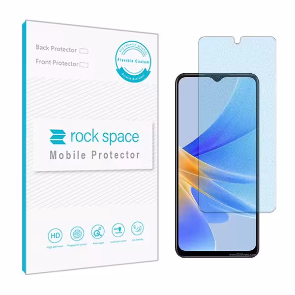 گلس اوپو A17 مدل نانو هیدروژل مات آنتی بلو برند راک اسپیس کد S