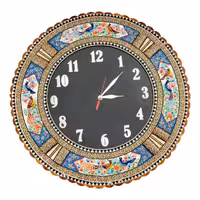 ساعت خاتم کاری گرد گل وبلبل صفحه مشکی