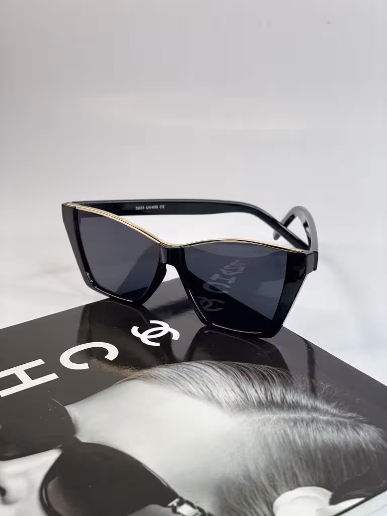 عینک افتابی برند chanel زنانه دخترانه  کلاسیک مشكي یووی 400