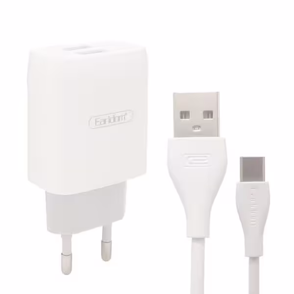 شارژر دیواری ارلدام مدل ES 196 FAST به همراه کابل تبدیل USB-C | کالا مکس