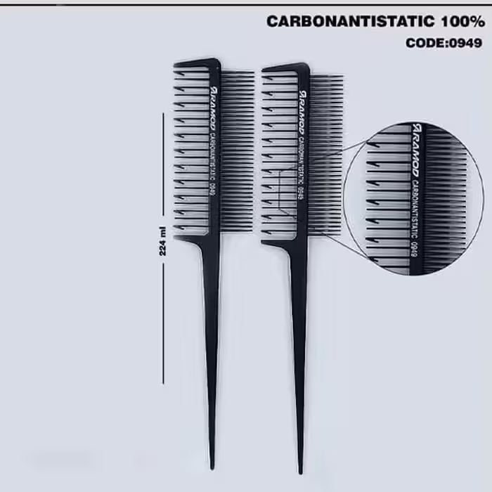 شانه دوطرفه دم باریک پلاستیکی رامود Ramod 0949