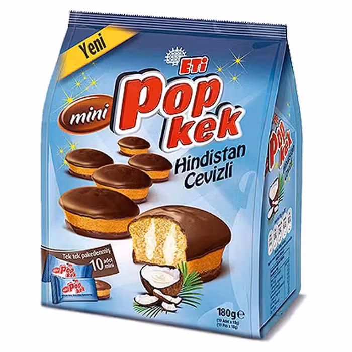 مینی پاپ کیک اتی 10 عددی با طعم نارگیل حجم 180 گرم