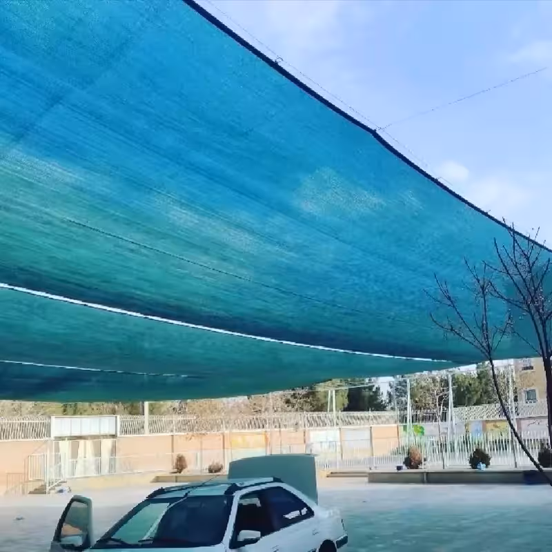 سایبان شید 80درصد 10 در 10 متر دور دوزی شده همراه با حلقه نصب