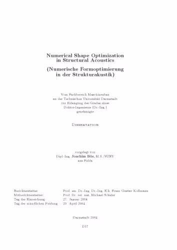 خرید و دانلود نسخه کامل کتاب Numerical Shape Optimization in Structural Acoustics