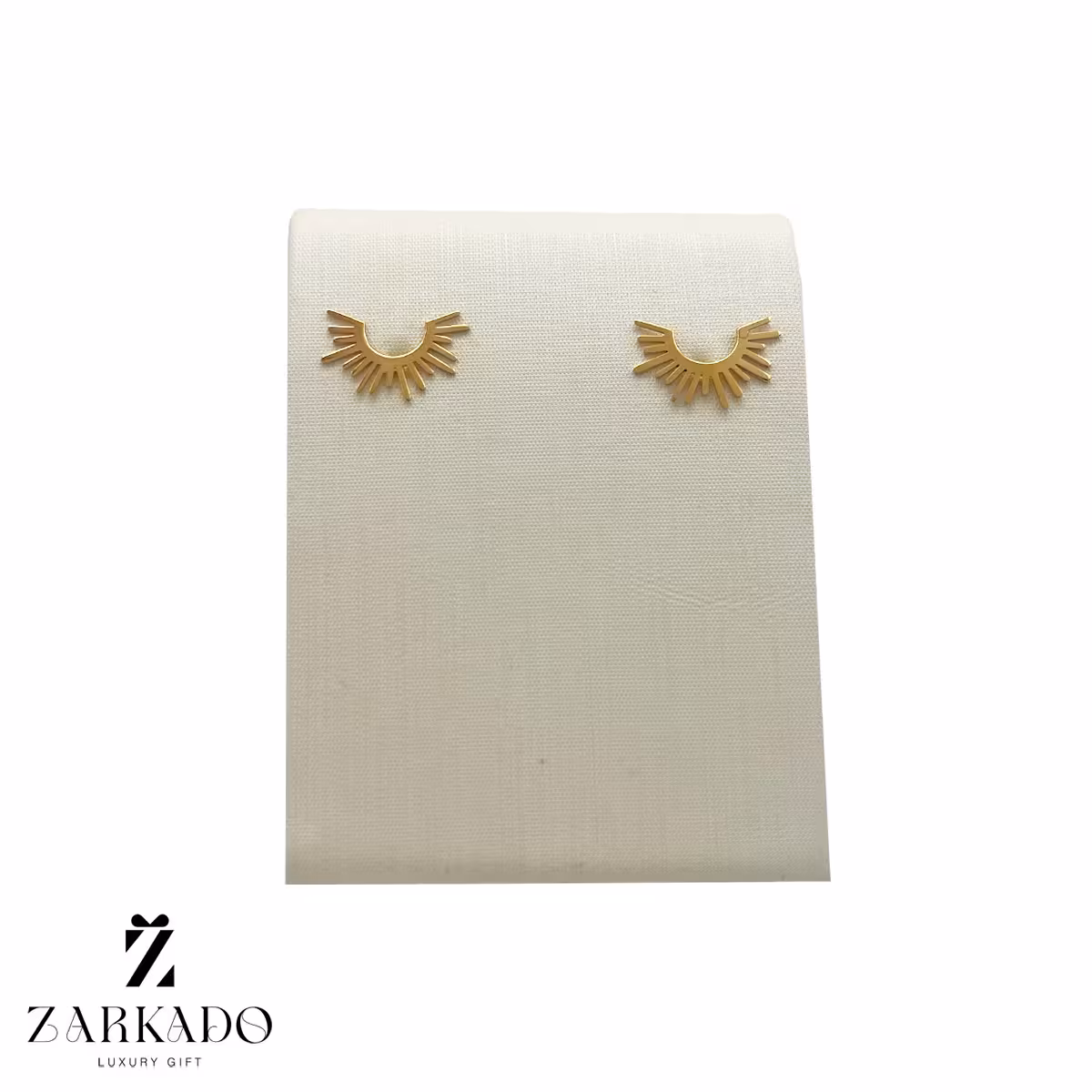 گوشواره میخی طلا طرح خورشید کد E13729