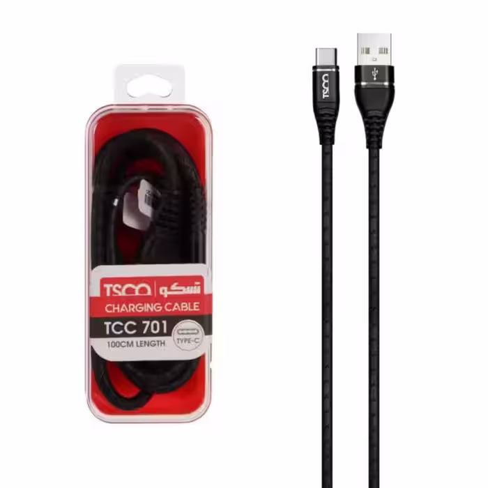 کابل شارژ فست تایپسی TSCO مدل Type-C مدل TCC 701 – مشکی-کد5392
