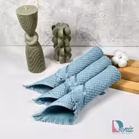 حوله آشپزخانه بسته سه عددی پیکه رنگ آبی آسمانی