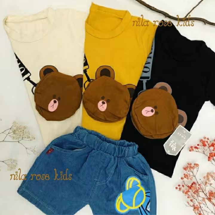 تیشرت و شلوارک خرسی پسرانه