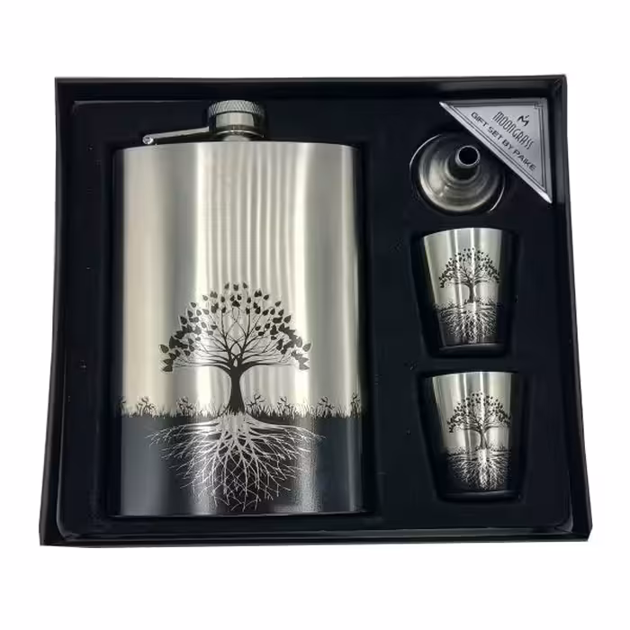 هیپفلاسک (قمقمه جیبی) 2شات مدل درخت زندگی 270cc کد a530426