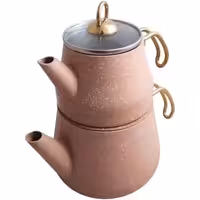 کتری قوری ترک دسته طلایی طوسی ریور کد 5822