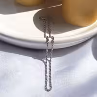 ست استیل، مدل زنجیر طنابی، شامل دستبند، گردنبند و پابند، کد 02