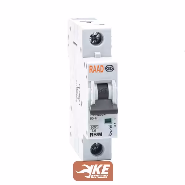 کلید مینیاتوری AC تک پل 4 آمپر 6kA رعد مدل RB/M-1P-4A