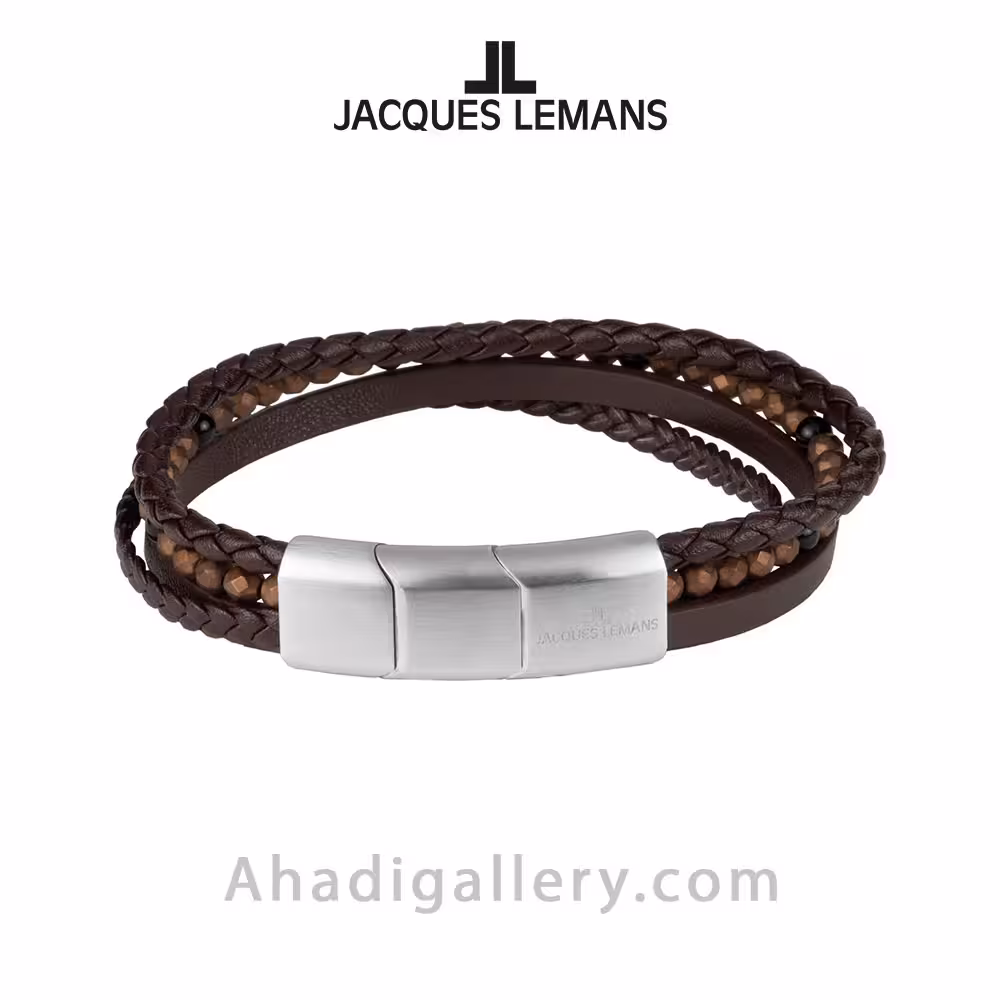 دستبند چرم ژاک لمن مدل S-B116A