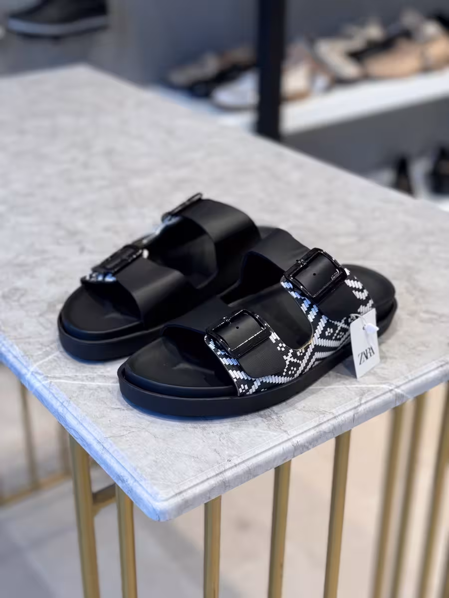 صندل زنانه طبی شطرنجی کد ss183 رنگ مشکی سایز 39
