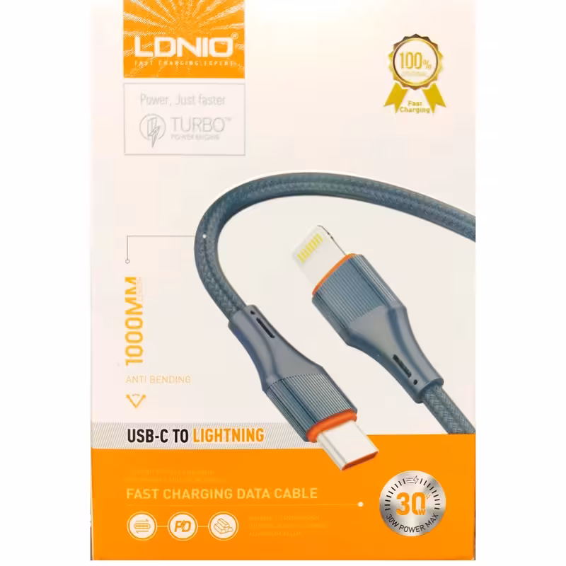 کابل تبدیل USB-C به لایتنینگ LDNIO مدل LC631i طول 1 متر