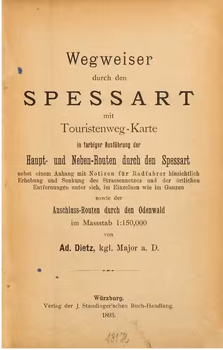 خرید و دانلود نسخه کامل کتاب Wegweiser durch den Spessart mit Touristenweg-Karte  sowie der Anschluss-Routen in den Odenwald