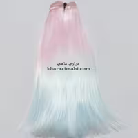 موی عروسک 25 سانت صاف آمبره صورتی،آبی گیسو
