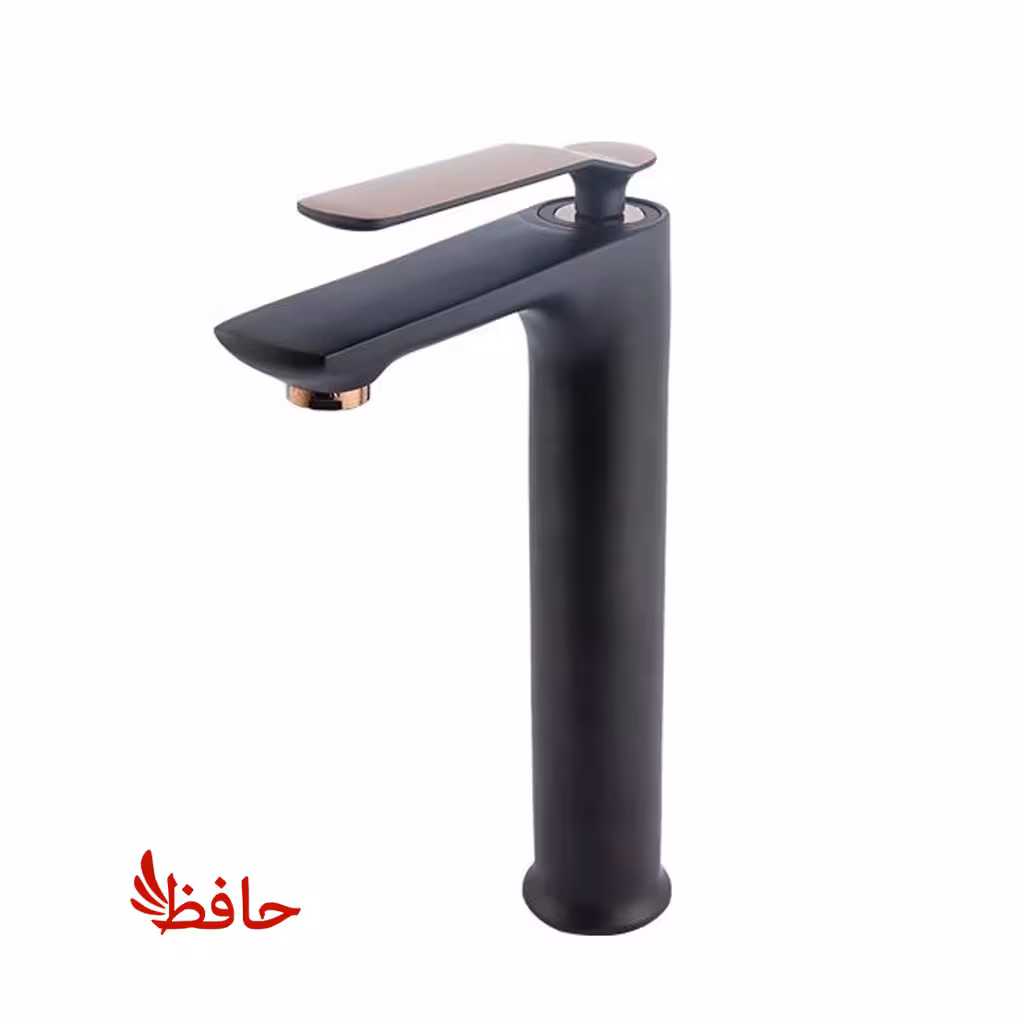 شیر روشویی پایه بلند راسان مدل آوات مشکی رزگلد