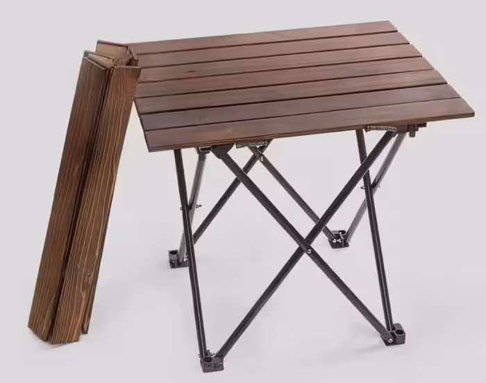 میز کمپینگ چوبی تاشو دنیز پایه فلزی