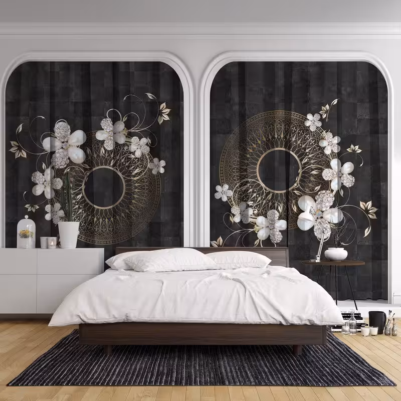 پرده پانچی هازان سه بعدی سایز 140 در 280 کد 5001