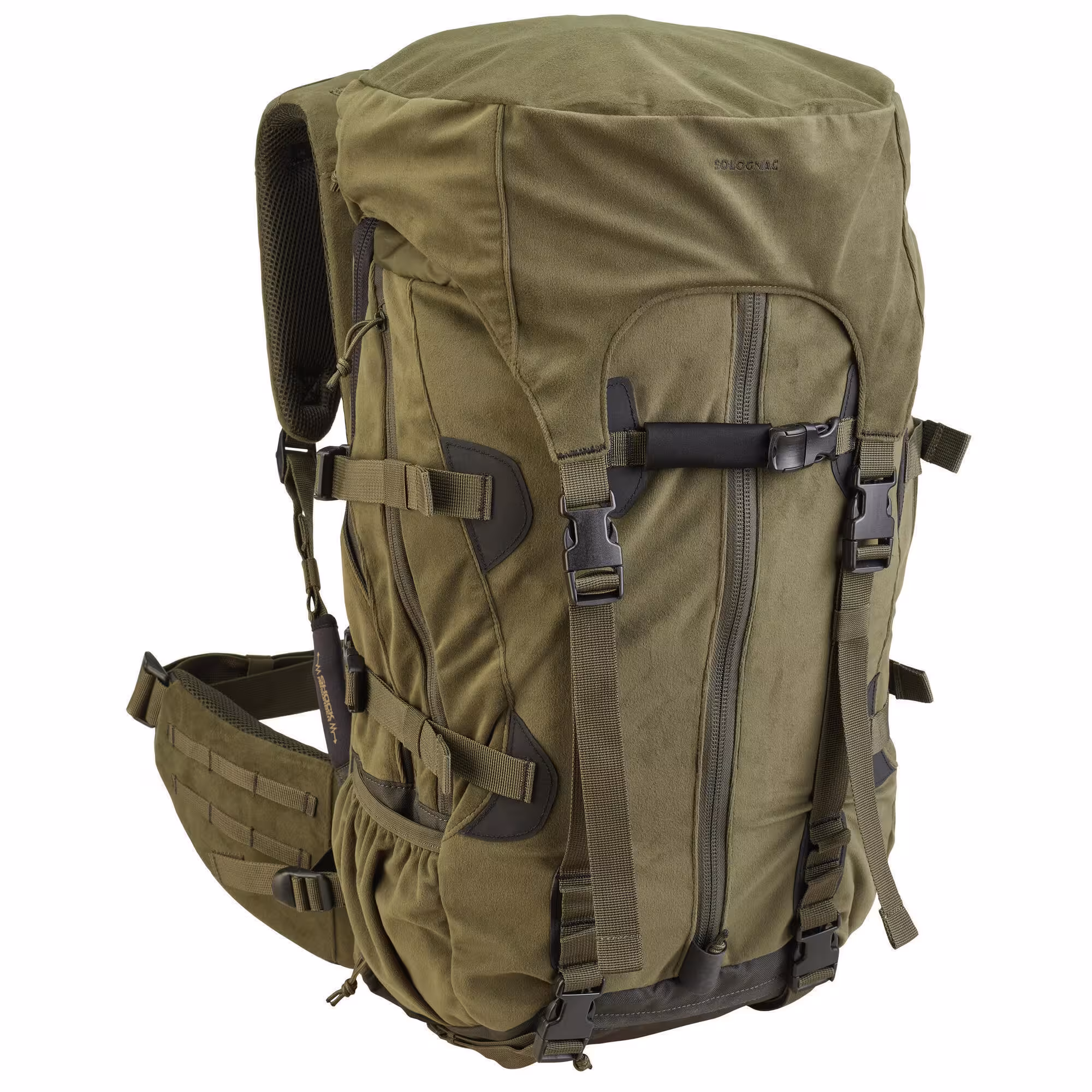 کوله پشتی شکار سولوگناک 45 به 90 لیتری بوشکرفت Solognac Modular Backpack – Hunting and Nature Observation – Green – 45/90L – Big Game