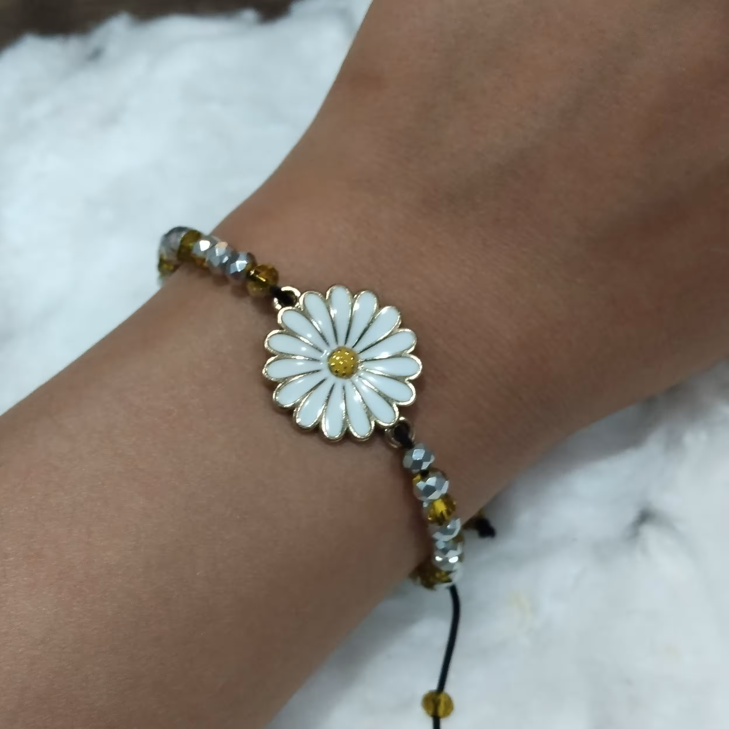 دستبند کشویی دو رنگ رنگ زرد و نقره ای برای سایز 10یا9