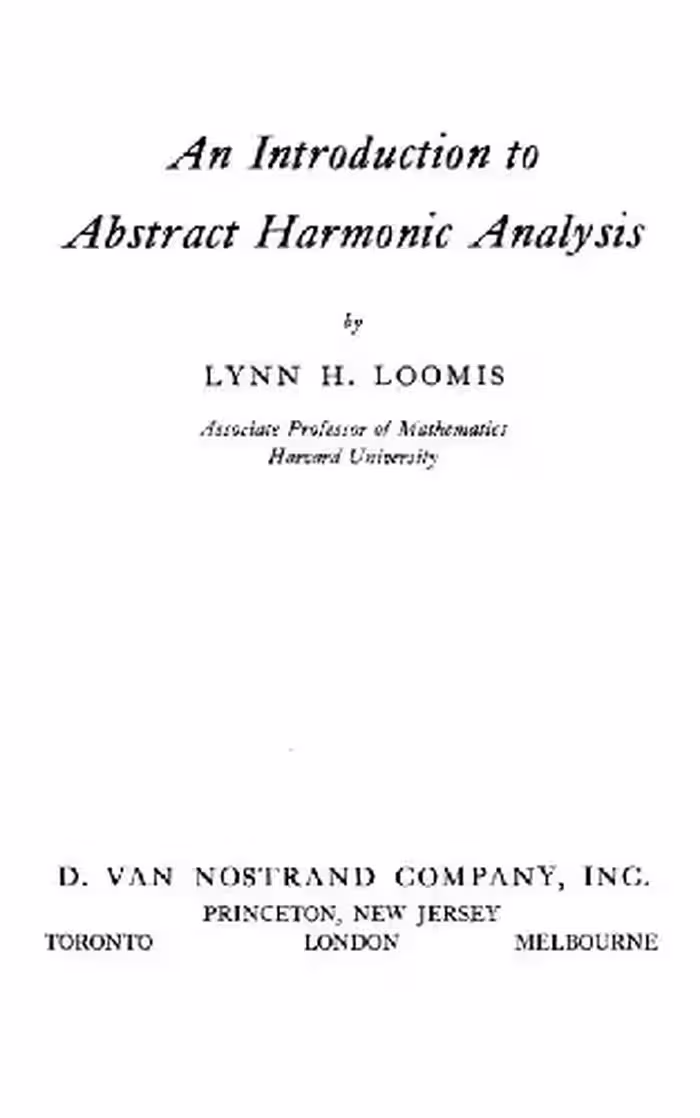 خرید و دانلود نسخه کامل کتاب An introduction to abstract harmonic analysis