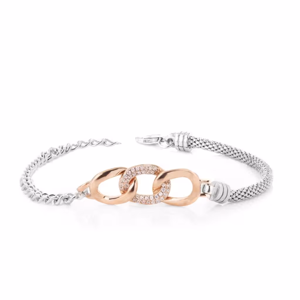 دستبند نقره زنانه طرح وراجیو مدل BE B2 X