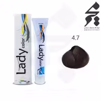 رنگ مو لیدی کالر Lady color شماره 4.7 حجم 100 میلی لیتر رنگ قهوه ای گرم تیره