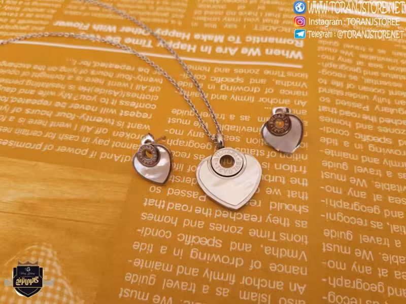 نیم ست رنگ ثابت طرح قلبپ بولگاری