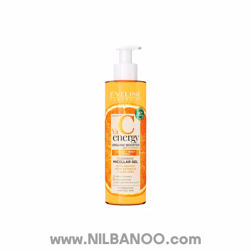 ژل میسلار پاک کننده صورت ویتامین C اولاین Eveline