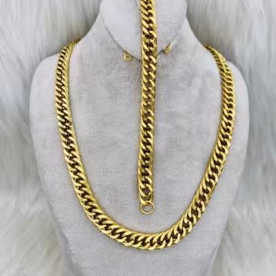 ست گردنبند و دستبند کارتیر ب ضخامت 1/4استیل