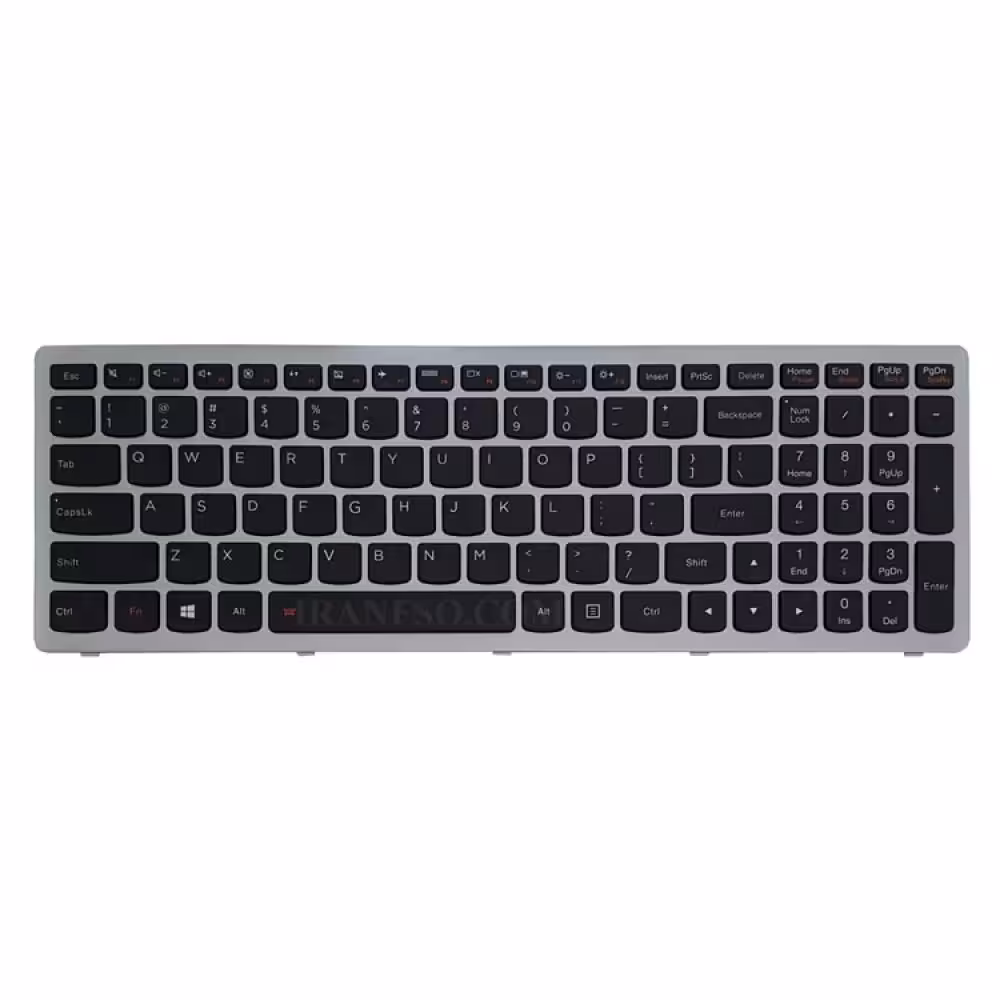 کیبرد لپ تاپ لنوو IdeaPad Z510 مشکی-با فریم نقره ای