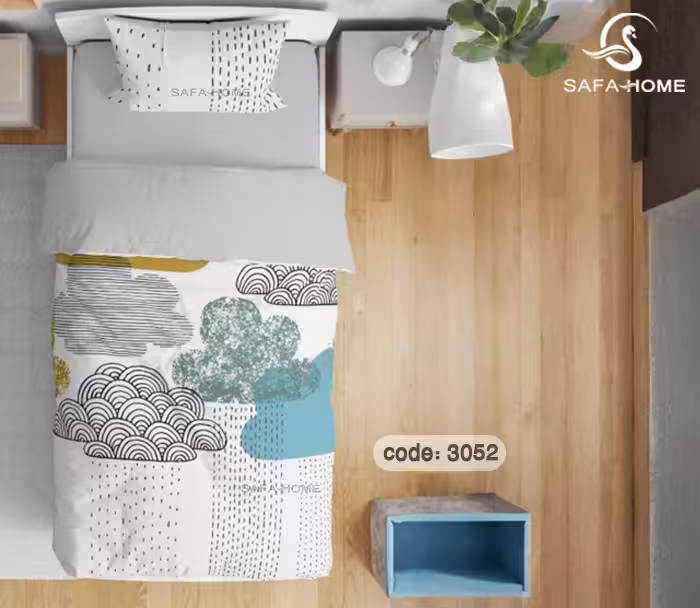 سرویس لحاف یکنفره کودک طرح ابرا کد 3052