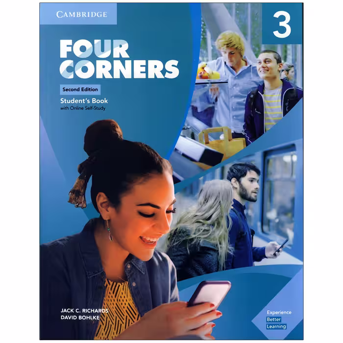 کتاب Four Corners 3 ویرایش دوم قطع رحلی شامل کتاب دانش آموز و کتاب کار