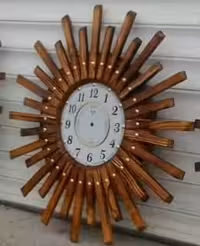 ساعت چوبی دستساز طرح خورشید کد 10285