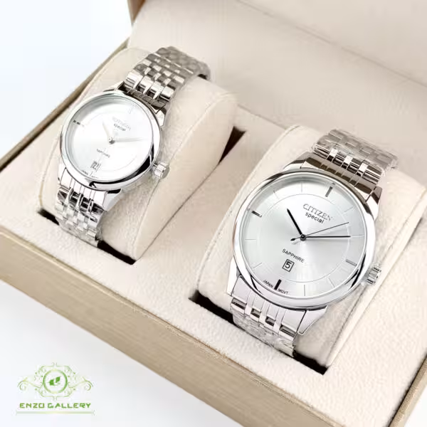 ساعت مچی سیتیزن ست مردانه زنانه فلزی جدید  ct 369