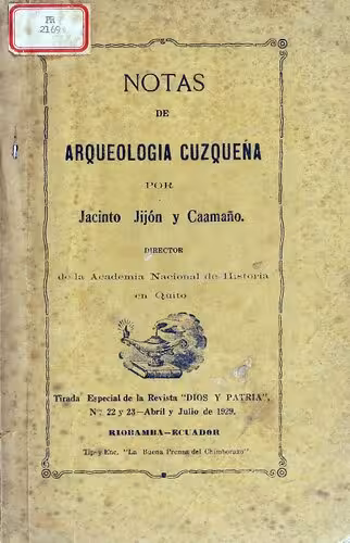 خرید و دانلود نسخه کامل کتاب Notas de arqueología cuzqueña