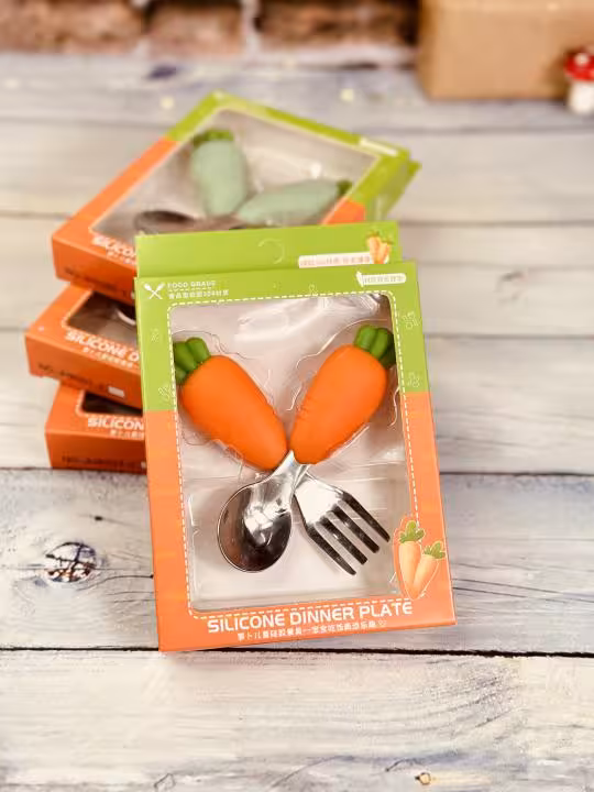 قاشق چنگال فانتزی هویج کد 1029