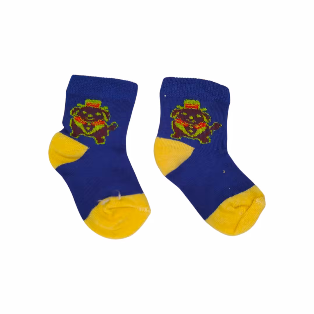 جوراب ساقدار آبی نوزادی طرح سگ مناسب بدو تولد تا 9 ماه