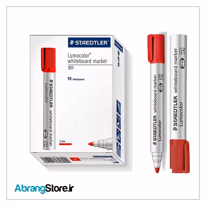 ماژیک وایت برد استدلر قرمز 10 عددی