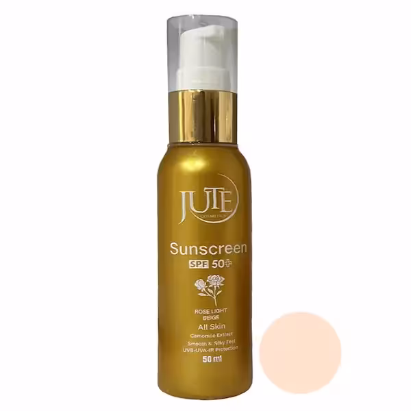 کرم ضد آفتاب پمپی رنگی انواع پوست SPF50 ژوت jute 50ml