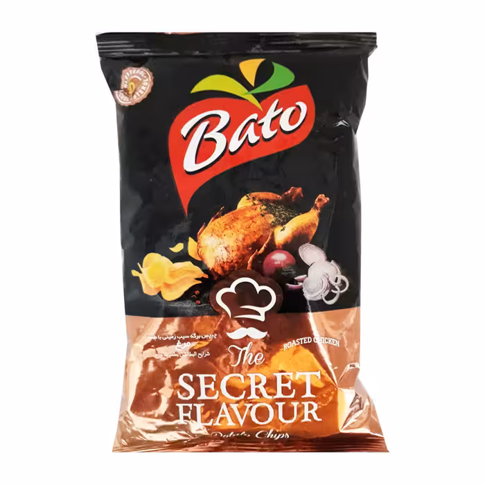 چیپس برگه ای با طعم مرغ باتو 60 گرمی