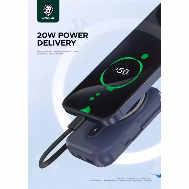 پاوربانک 22.5 وات گرین لاین مدل Monaco MagSafe  ظرفیت 20000 میلی آمپر ساعت