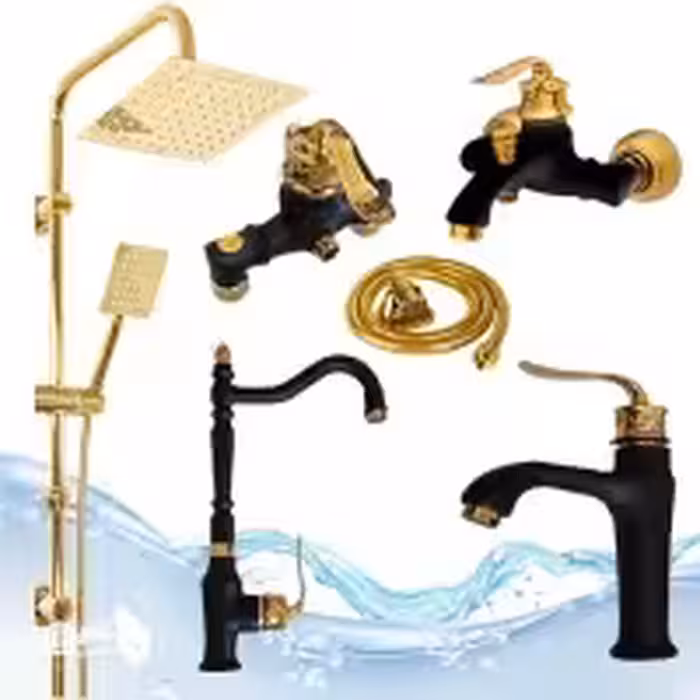 بامبو مشکی طلایی همراه علم دوش رسوبگیر طلایی