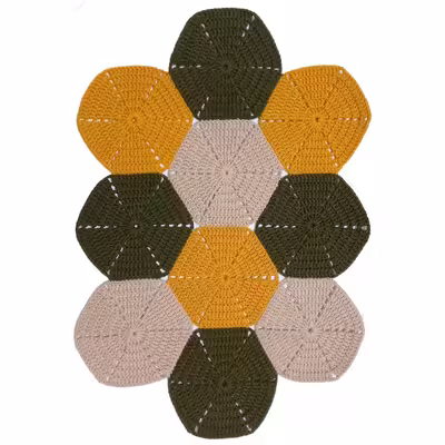  رومیزی بافتنی طرح شش ضلعی بوهو کد 72