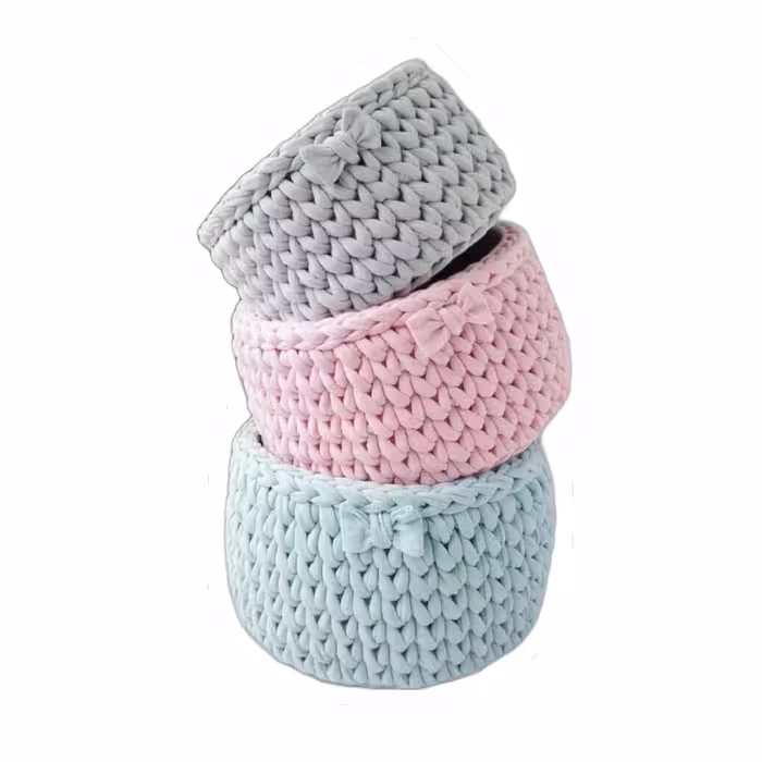 سبد قلاب بافی تریکو کد 21 مجموعه 3 عددی