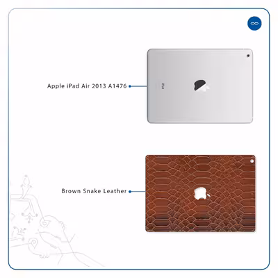 برچسب پوششی ماهوت مدل Brown-Snake-Leather مناسب برای تبلت اپل iPad Air 2013 A1476